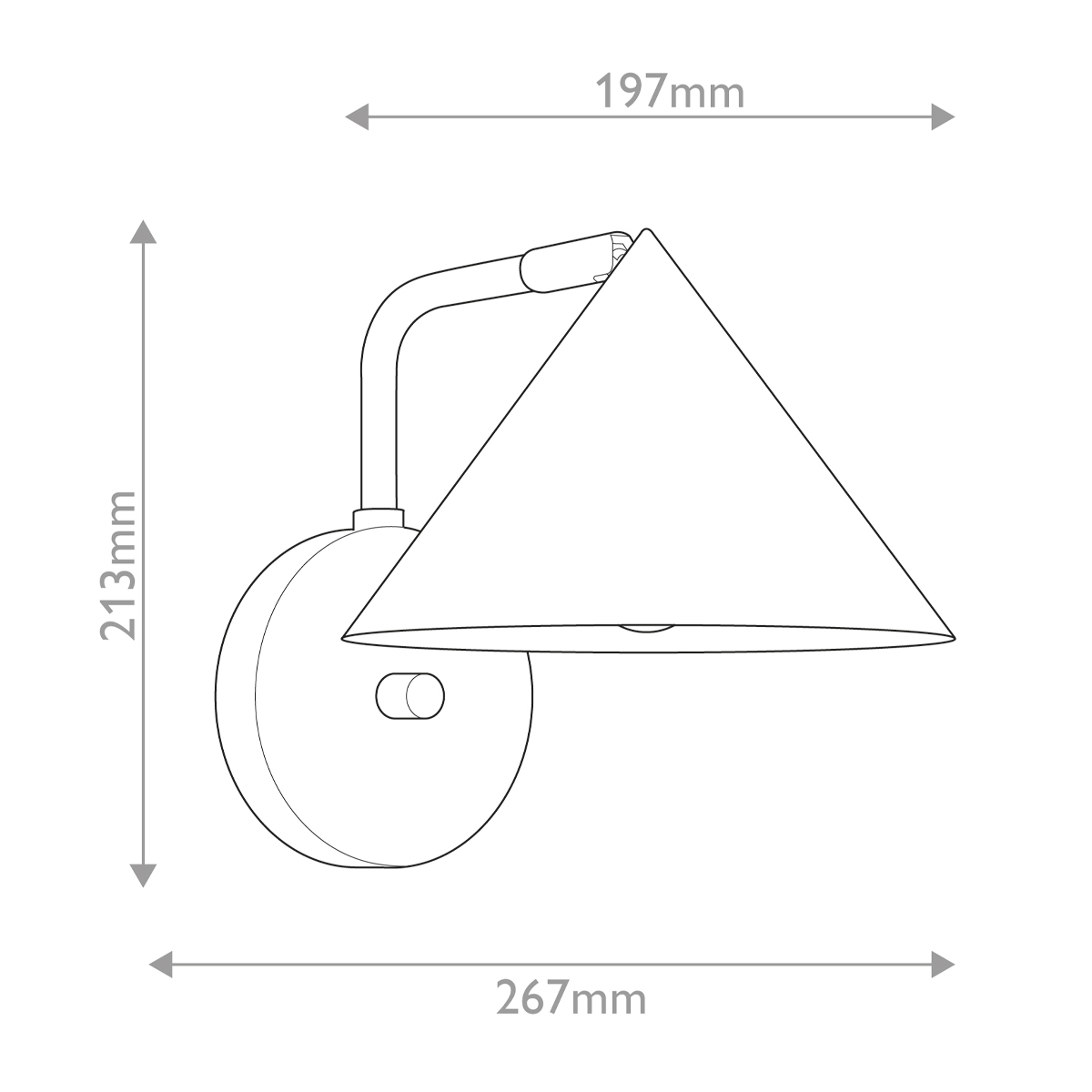 Бра с широким конусным плафоном с золотистой внутренней стороной Alora Mood в Липецке