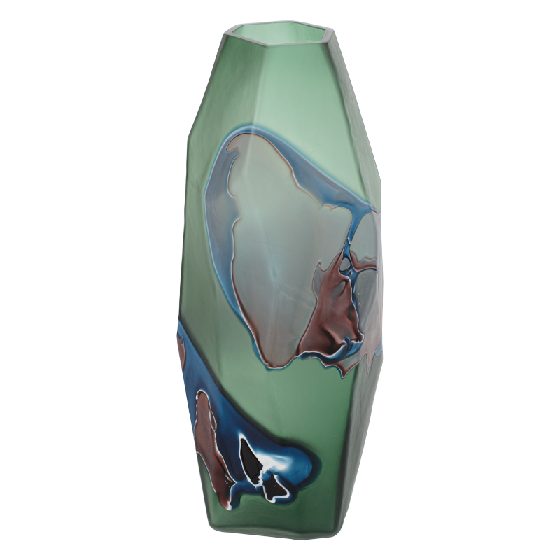 Ваза Polygonal Vase green Зеленый Синий Коричневый Ваза Polygonal Vase green Зеленый Синий Коричневый в Липецке | Loft Concept