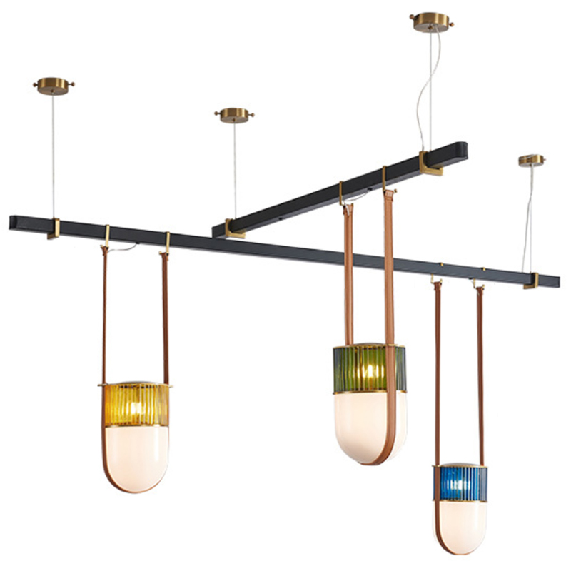Dario Chandelier three shades Черный Синий Желтый Зеленый Dario Chandelier three shades Черный Синий Желтый Зеленый в Липецке | Loft Concept