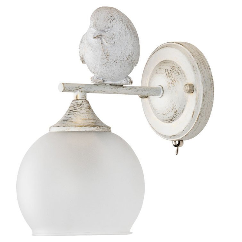 Бра Provence Bird white Белое матовое стекло Золотой Белый Бра Provence Bird white Белое матовое стекло Золотой Белый в Липецке | Loft Concept