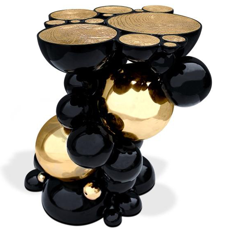 Приставной стол Newton Side Table in Black Boca do Lobo Черный Золотой Приставной стол Newton Side Table in Black Boca do Lobo Черный Золотой в Липецке | Loft Concept