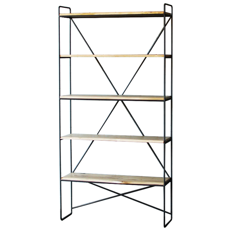 Стеллаж Hart Industrial Metal Rust Rack Черный Древесина Стеллаж Hart Industrial Metal Rust Rack Черный Древесина в Липецке | Loft Concept