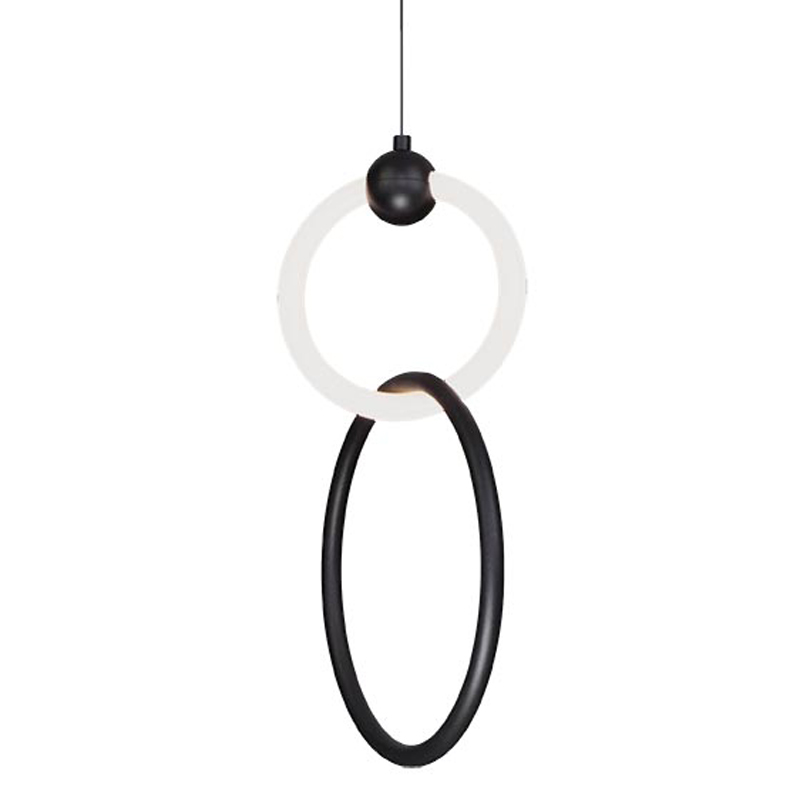 Подвесной светильник double RING LIGHT Черный Белый Подвесной светильник double RING LIGHT Черный Белый в Липецке | Loft Concept