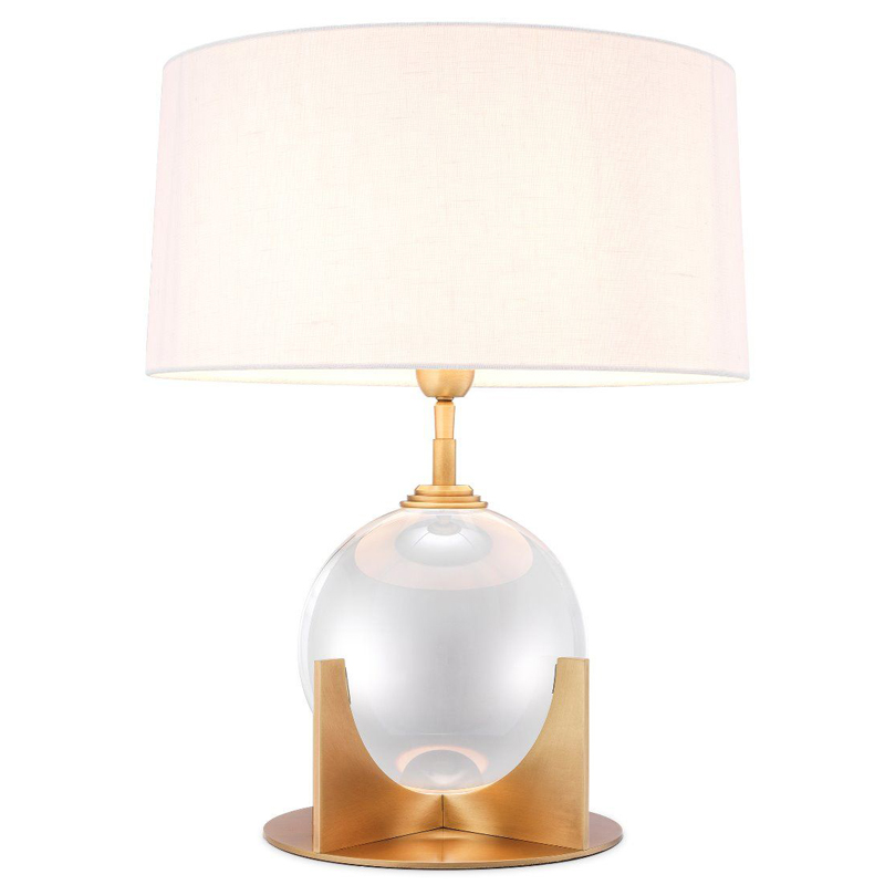 Настольная лампа Eichholtz Table Lamp Fontelina Латунь Античная полированная Прозрачный Белый Настольная лампа Eichholtz Table Lamp Fontelina Латунь Античная полированная Прозрачный Белый в Липецке | Loft Concept