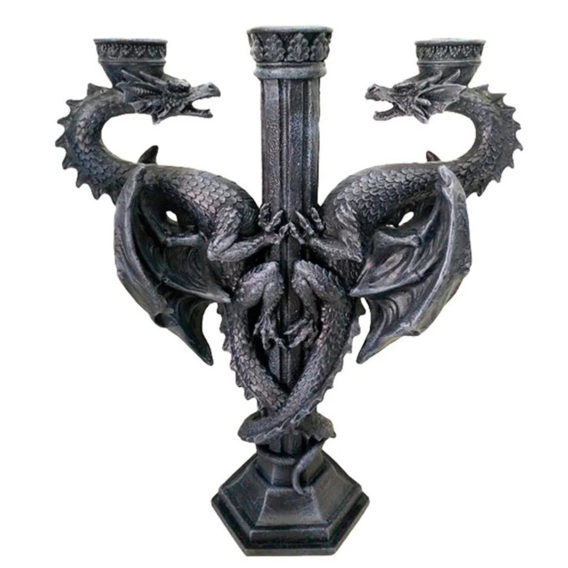 Подсвечник Two Dragons Candlestick Черный Подсвечник Two Dragons Candlestick Черный в Липецке | Loft Concept