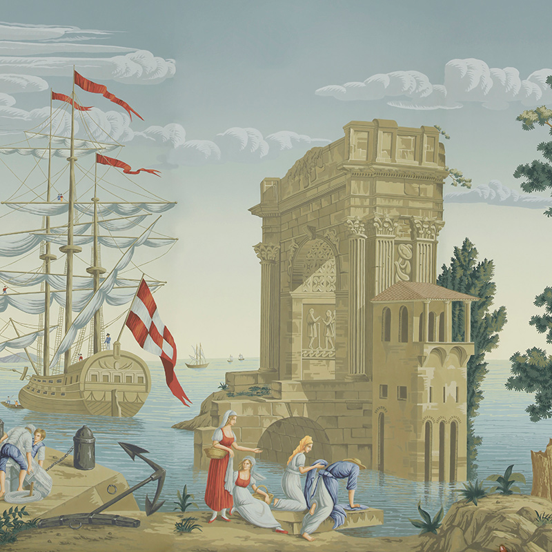 Обои ручная роспись Views of Italy Azure on scenic paper Обои ручная роспись Views of Italy Azure on scenic paper в Липецке | Loft Concept