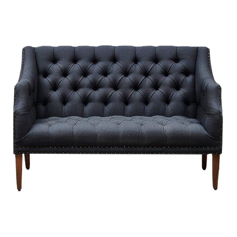 Диван Morton Capitone Sofa темно-серый лен Коричневый Серый Диван Morton Capitone Sofa темно-серый лен Коричневый Серый в Липецке | Loft Concept