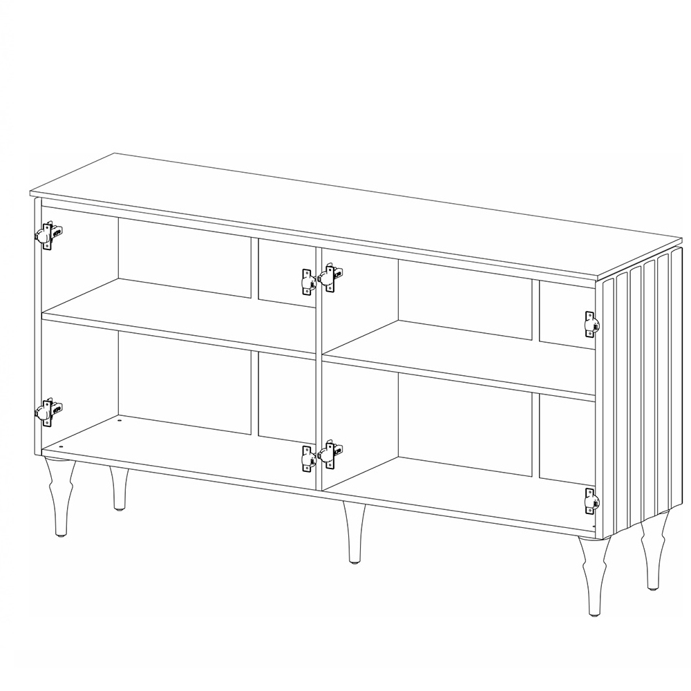 Консоль четырёхдверная с белым рельефным фасадом Expanses of Beauty в Липецке