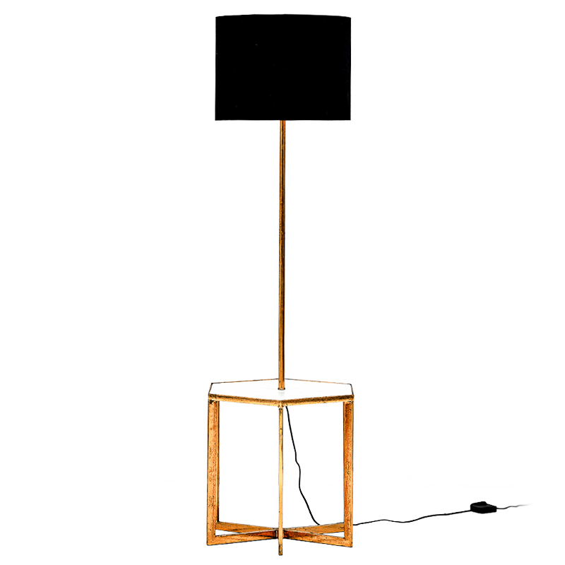 Напольная лампа Steno Floor lamp Белый Черный Винтажное глянцевое золото с состаренным эффектом Напольная лампа Steno Floor lamp Белый Черный Винтажное глянцевое золото с состаренным эффектом в Липецке | Loft Concept