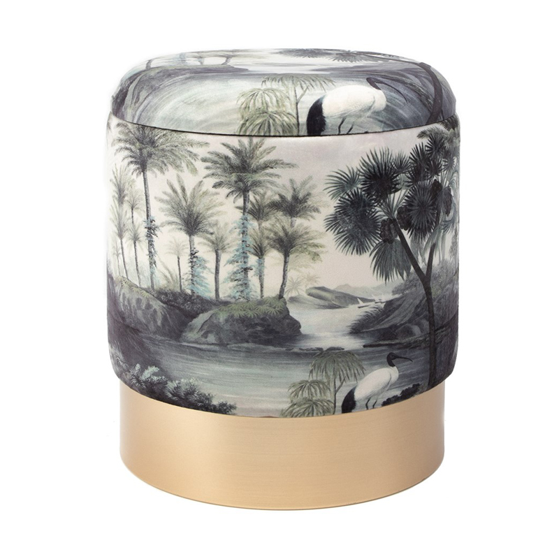Пуф PUF Jungle Print river&tree small Мульти Золотой Пуф PUF Jungle Print river&tree small Мульти Золотой в Липецке | Loft Concept