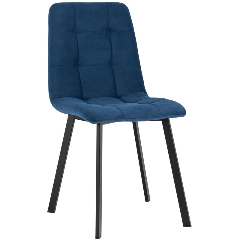 Стул NANCY S Chair Синий Велюр Синий Черный Стул NANCY S Chair Синий Велюр Синий Черный в Липецке | Loft Concept