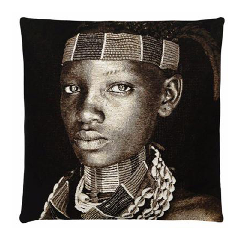 Декоративная Подушка Hamar Lady Ethiopia Черный Серый Декоративная Подушка Hamar Lady Ethiopia Черный Серый в Липецке | Loft Concept