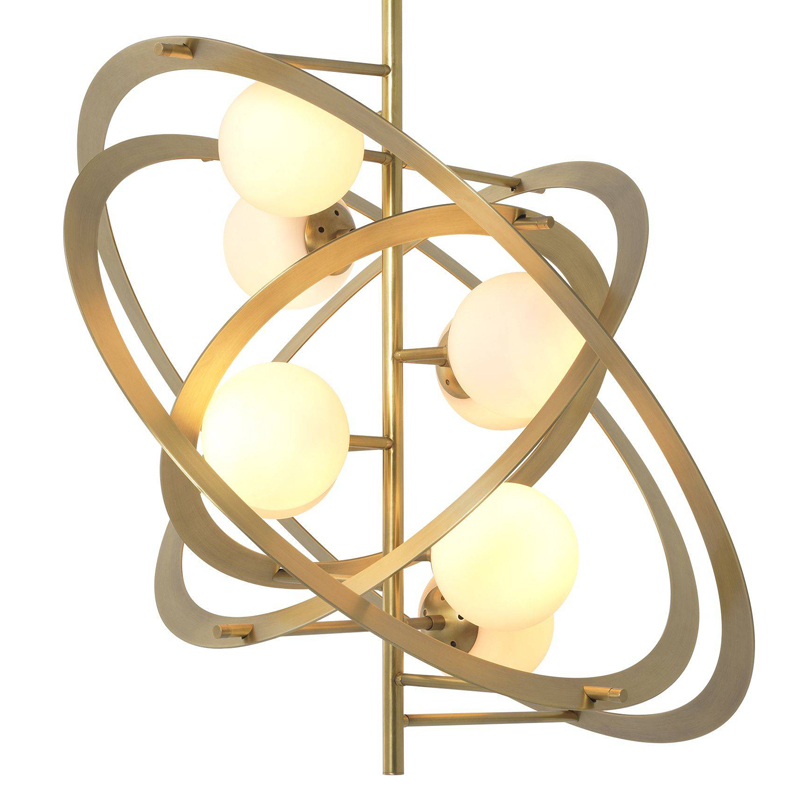 Люстра Eichholtz Chandelier Space Латунь Античная полированная Белый Люстра Eichholtz Chandelier Space Латунь Античная полированная Белый в Липецке | Loft Concept