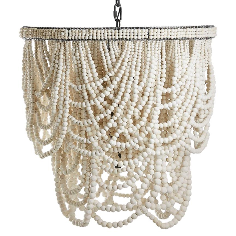 Двухъярусная люстра украшенная круглыми белыми бусинами Gradient Chandelier White Белый Темный хром Двухъярусная люстра украшенная круглыми белыми бусинами Gradient Chandelier White Белый Темный хром в Липецке | Loft Concept