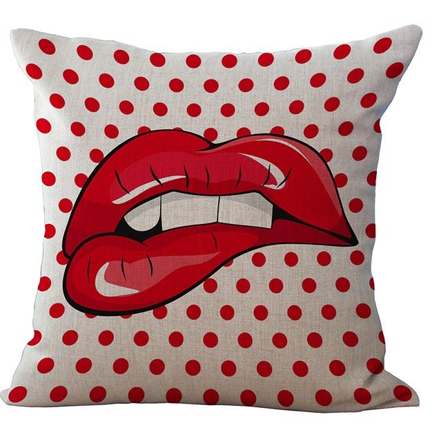 Декоративная подушка Lips and Face #2 Мульти Декоративная подушка Lips and Face #2 Мульти в Липецке | Loft Concept