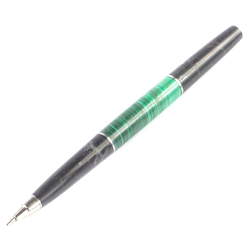 Ручка шариковая из натуральных камней Малахит Змеевик Stone Pens Малахит Черный Серебряный Ручка шариковая из натуральных камней Малахит Змеевик Stone Pens Малахит Черный Серебряный в Липецке | Loft Concept