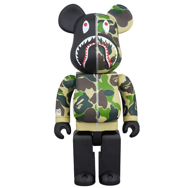 Статуэтка Bearbrick Camo Shark Зеленый Черный Статуэтка Bearbrick Camo Shark Зеленый Черный в Липецке | Loft Concept