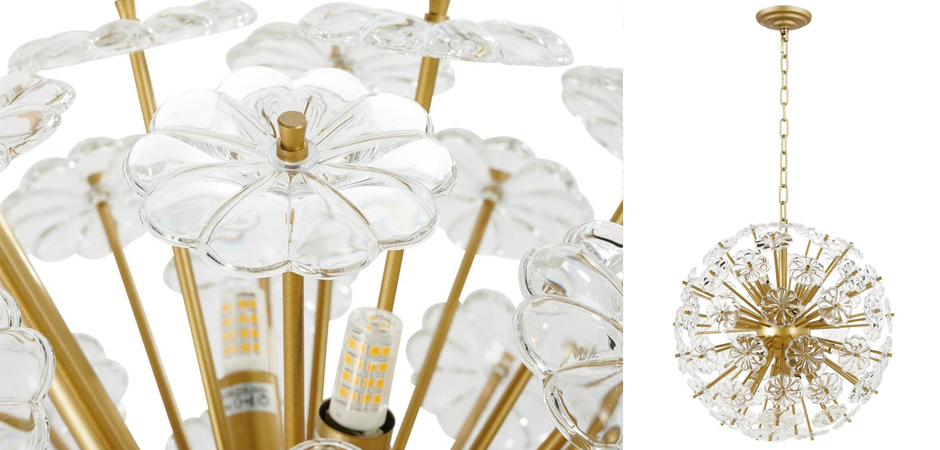 Люстра Glass Flowers Sputnik Chandelier D 48 Люстра Glass Flowers Sputnik Chandelier D 48 - Loft-Concept в Липецке
