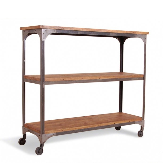 Стеллаж Industrial Metal Rust Shelf Rack on Wheels Стеллаж Industrial Metal Rust Shelf Rack on Wheels в Липецке | Loft Concept