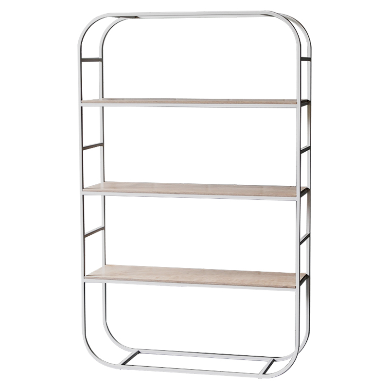 Стеллаж Parson Industrial Metal Rust Rack Белый Древесина Стеллаж Parson Industrial Metal Rust Rack Белый Древесина в Липецке | Loft Concept