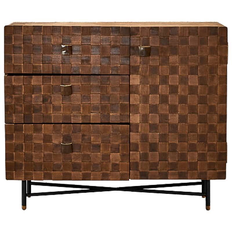 Комод в стиле Лофт Cells Wood Commode Коричневый Черный Комод в стиле Лофт Cells Wood Commode Коричневый Черный в Липецке | Loft Concept