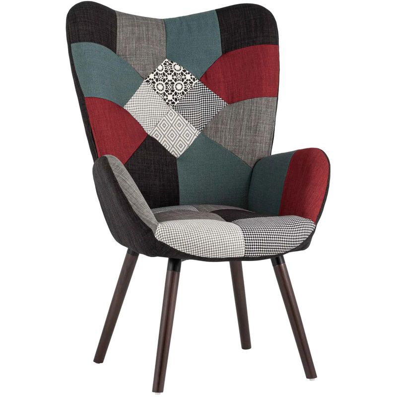 Кресло Ingrit принт Patchwork Мульти Коричневый Кресло Ingrit принт Patchwork Мульти Коричневый в Липецке | Loft Concept