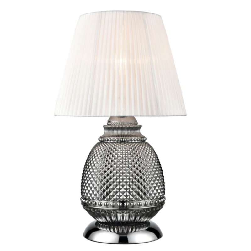 Настольная лампа Gloria Chrome Table Lamp Темный хром Белый Настольная лампа Gloria Chrome Table Lamp Темный хром Белый в Липецке | Loft Concept