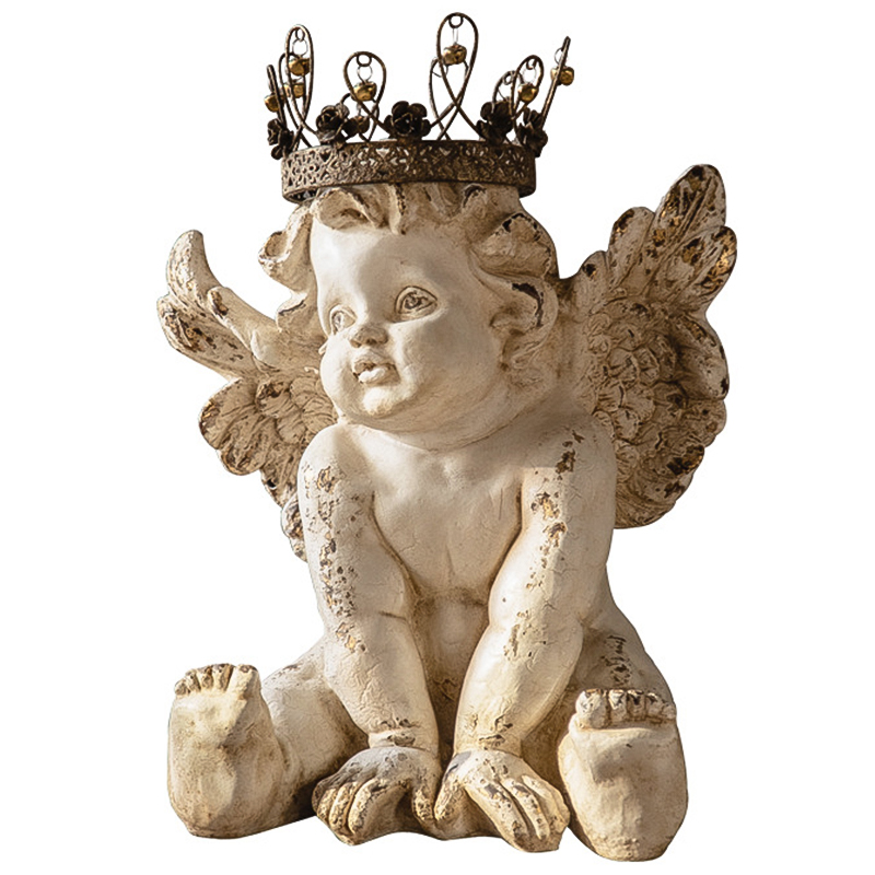 Статуэтка Angel Crown Provence Statuette Бежевый Коричневый винтаж Статуэтка Angel Crown Provence Statuette Бежевый Коричневый винтаж в Липецке | Loft Concept