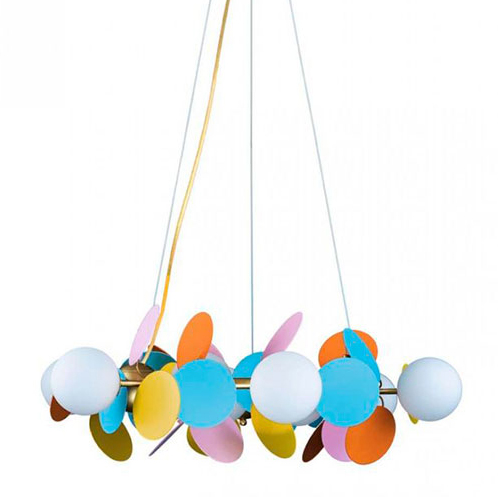 Люстра MATISSE Chandelier circle multicolor диаметр 70 Мульти Золотой Люстра MATISSE Chandelier circle multicolor диаметр 70 Мульти Золотой в Липецке | Loft Concept