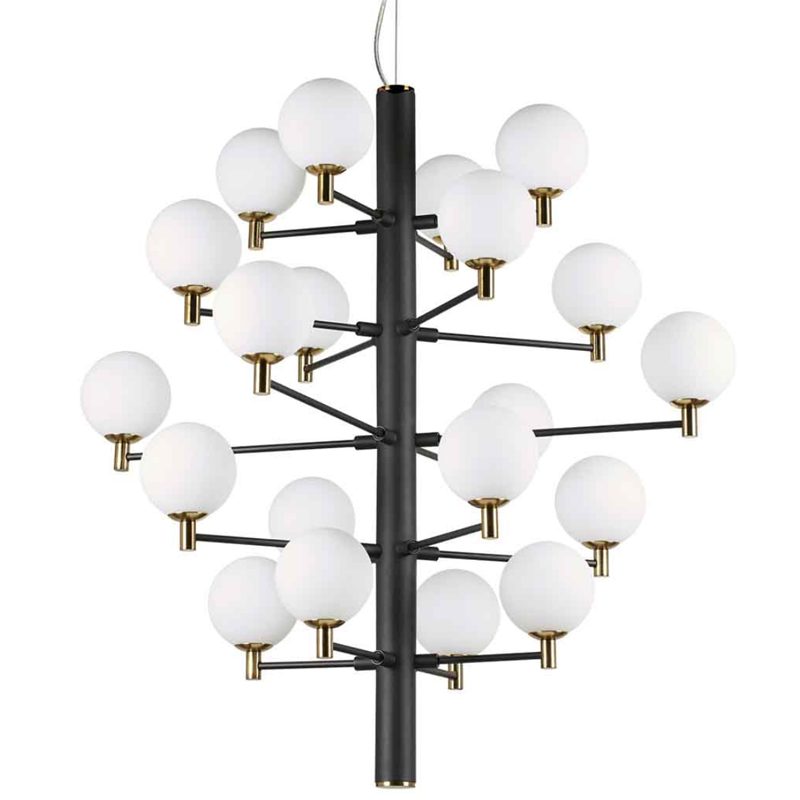 Люстра Italian Globe Abstraction Light White and Black 20 Белый Золотой Черный Люстра Italian Globe Abstraction Light White and Black 20 Белый Золотой Черный в Липецке | Loft Concept