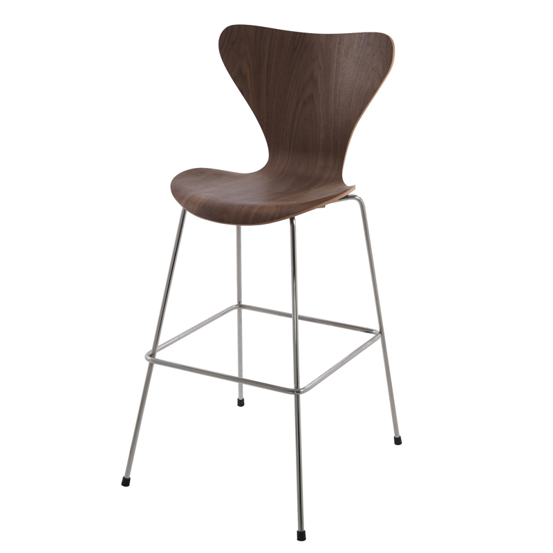 Барный стул Series 7 Bar Stool Орех Нержавеющая сталь Барный стул Series 7 Bar Stool Орех Нержавеющая сталь в Липецке | Loft Concept