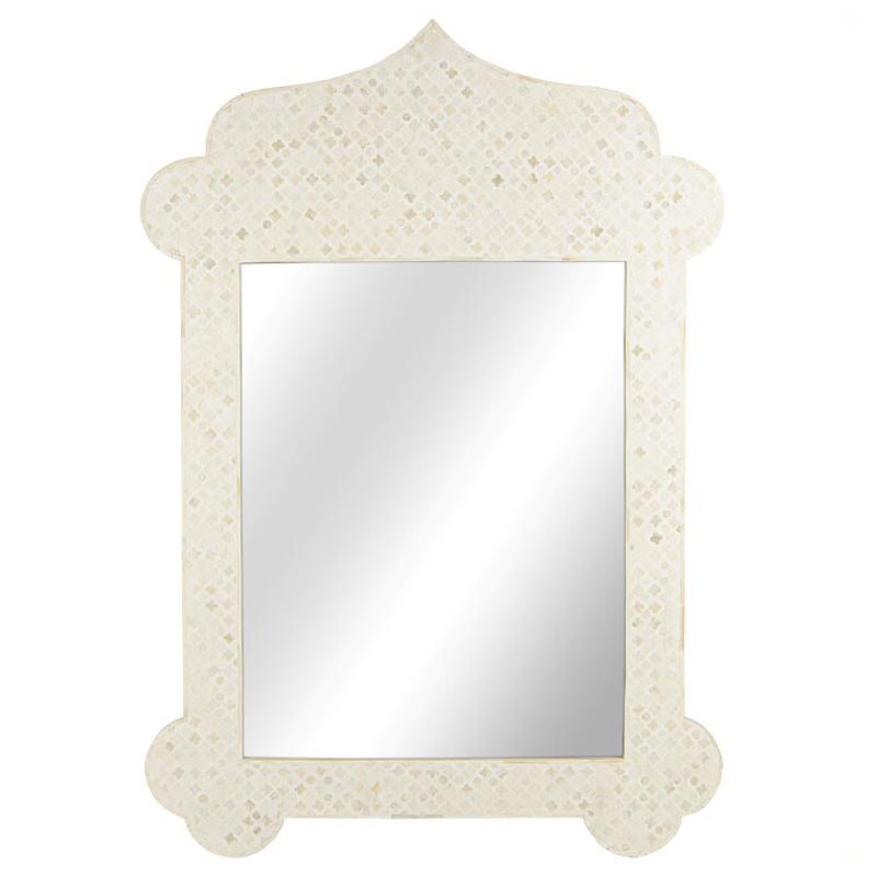 Зеркало Bone Inlay Dome Mirror beige Бежевый Зеркало Bone Inlay Dome Mirror beige Бежевый в Липецке | Loft Concept