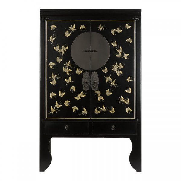 Шкаф Chinese Butterfly Black Черный Шкаф Chinese Butterfly Black Черный в Липецке | Loft Concept