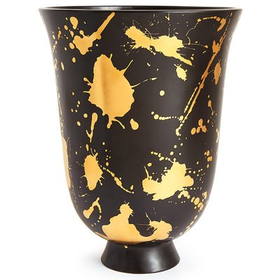 Ваза Futura Drip Urn Jonathan Adler Черный Золотой в Липецке | Loft Concept 