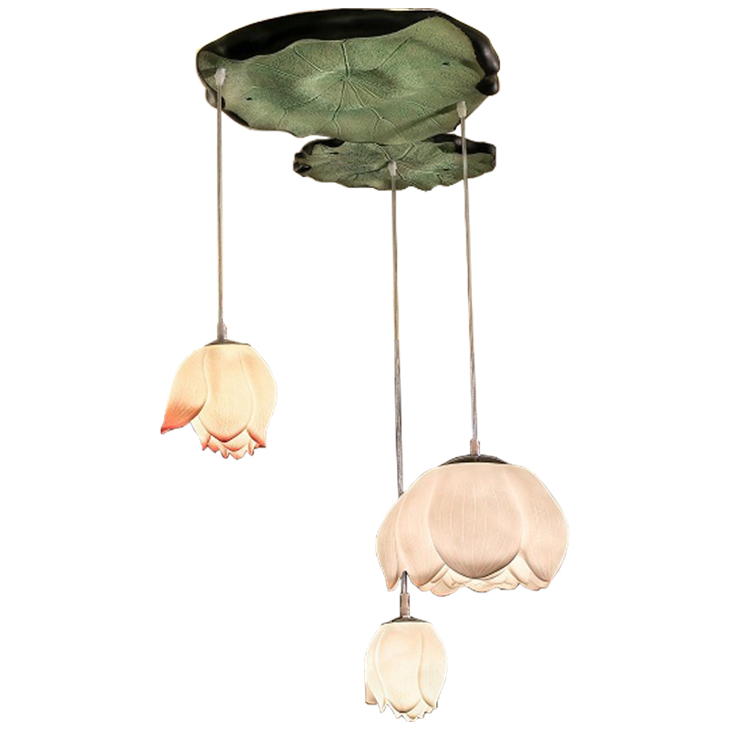 Люстра Lotus Buds Chandelier Белый Розовый пастельный Зеленый шалфей Люстра Lotus Buds Chandelier Белый Розовый пастельный Зеленый шалфей в Липецке | Loft Concept