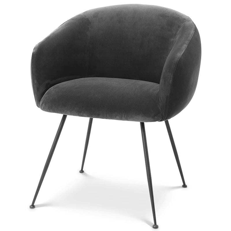 Стул Eichholtz Dining Chair Elbury Dark Grey Серый Черный Стул Eichholtz Dining Chair Elbury Dark Grey Серый Черный в Липецке | Loft Concept