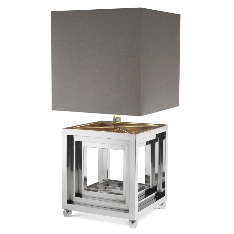 Настольная лампа Eichholtz Table Lamp Bellagio Никель Серый Настольная лампа Eichholtz Table Lamp Bellagio Никель Серый в Липецке | Loft Concept