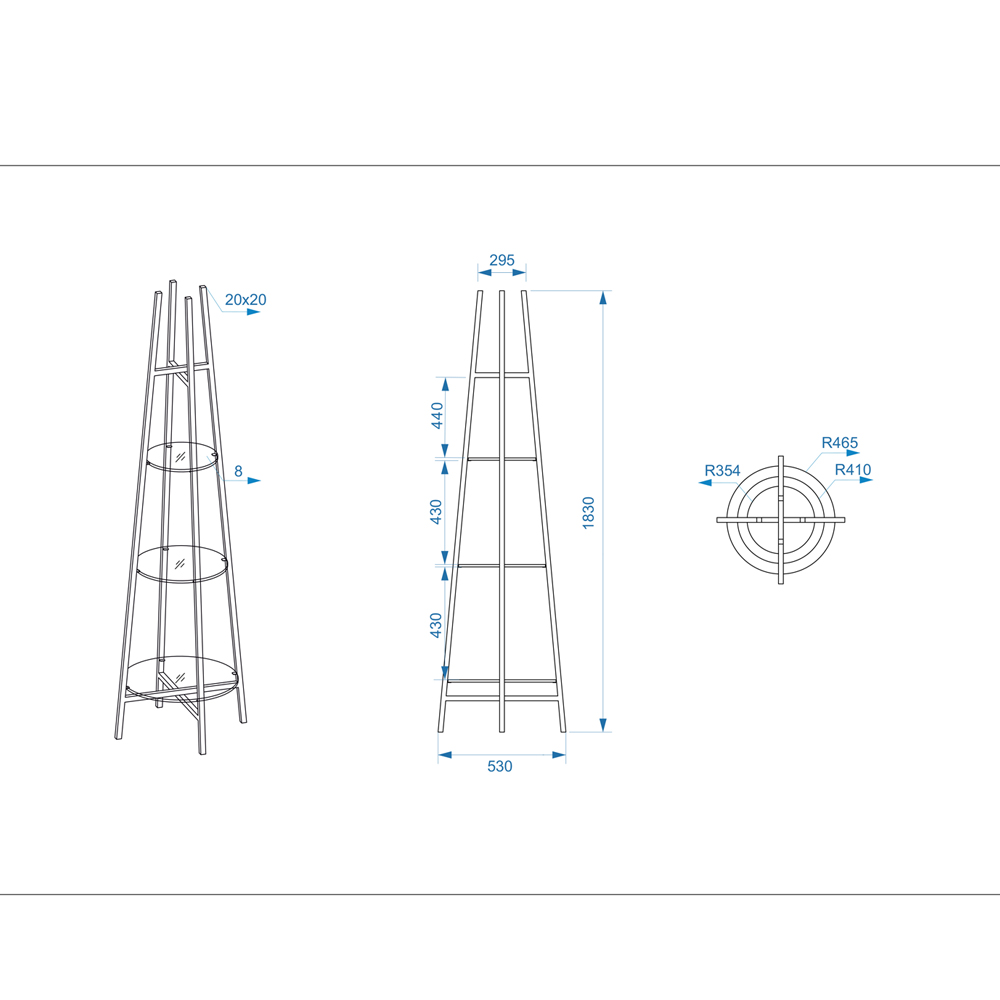 Стеллаж конусообразный с прозрачными стеклянными полками Tower Стеллаж конусообразный с прозрачными стеклянными полками Tower в Липецке