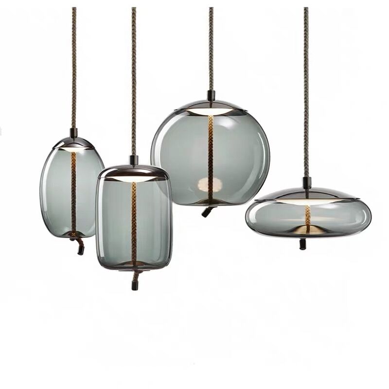 Подвесной светильник KNOT Small Gray glass Серый (Gray) Серебряный Подвесной светильник KNOT Small Gray glass Серый (Gray) Серебряный в Липецке | Loft Concept