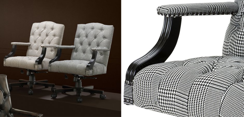 Офисное кресло Eichholtz Desk Chair Burchell black & white Офисное кресло Eichholtz Desk Chair Burchell black & white - Loft-Concept в Липецке
