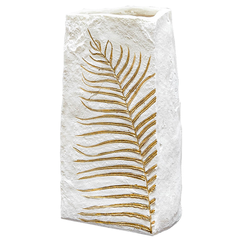 Ваза Ancient Fossil Vase 33 см Белый Золотой Ваза Ancient Fossil Vase 33 см Белый Золотой в Липецке | Loft Concept