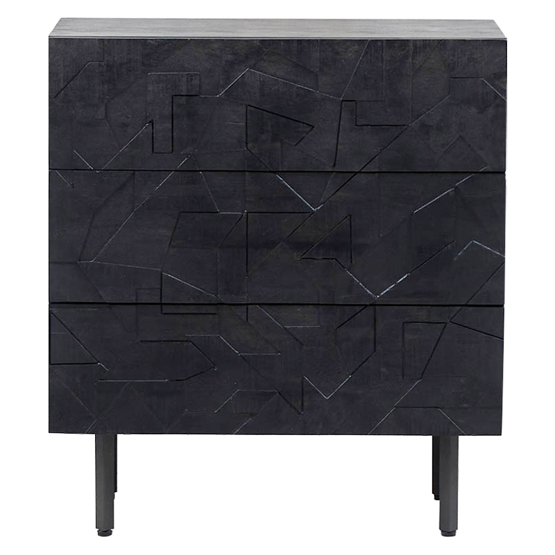 Комод Polygonal Ornament Chest of Drawers M Черный Комод Polygonal Ornament Chest of Drawers M Черный в Липецке | Loft Concept