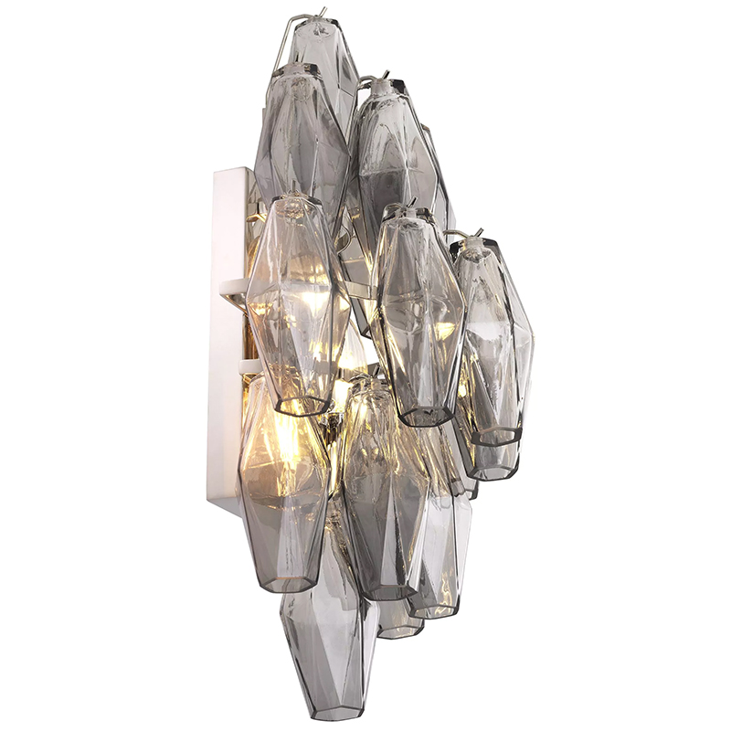 Бра Eichholtz Wall Lamp Benini Smoke Никель Стекло Смок в Липецке | Loft Concept 