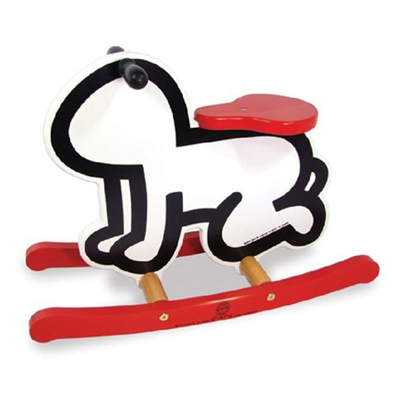 Детская деревянная качалка VILAC KEITH HARING ROCKER BABY TOY-WHITE Красный Черный Белый Детская деревянная качалка VILAC KEITH HARING ROCKER BABY TOY-WHITE Красный Черный Белый в Липецке | Loft Concept