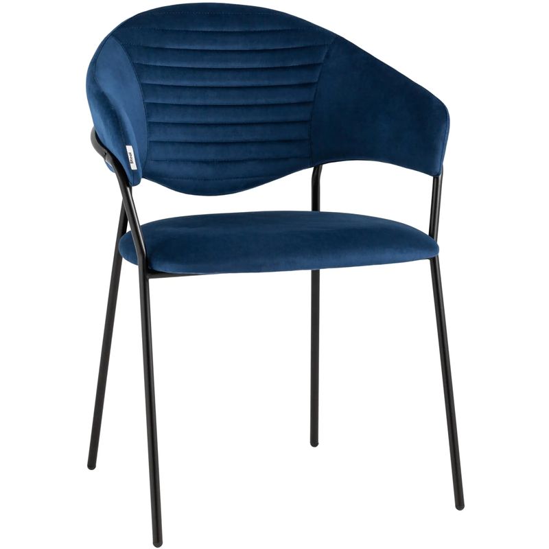 Стул Alexis Chair Синий Велюр Синий Черный Стул Alexis Chair Синий Велюр Синий Черный в Липецке | Loft Concept