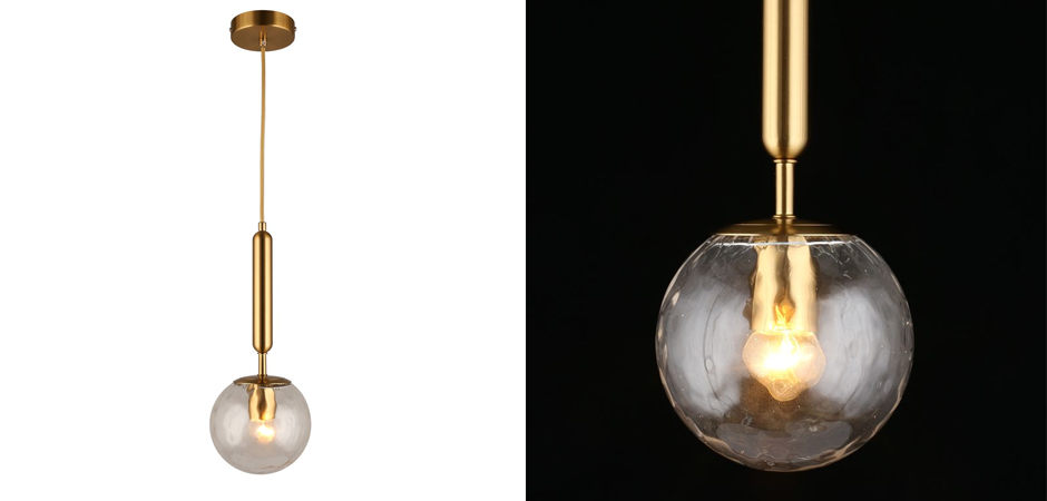 Подвесной светильник Bubble Glass с рельефным стеклом Подвесной светильник Bubble Glass с рельефным стеклом - Loft-Concept в Липецке