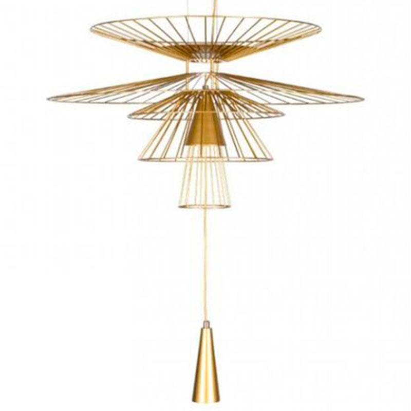 Люстра с металлическим плафоном Shade Metal Chandelier 100 см Золотой Люстра с металлическим плафоном Shade Metal Chandelier 100 см Золотой в Липецке | Loft Concept