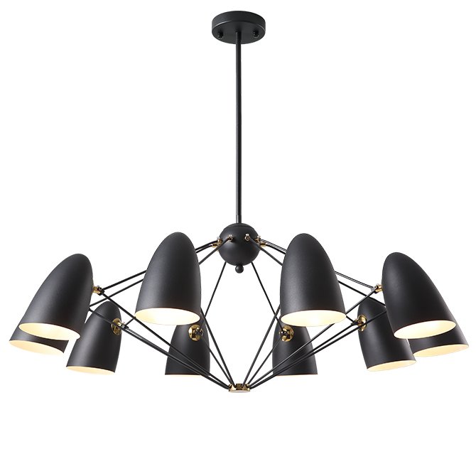 Люстра JLYLITE 10-Light Sputnik Chandelier Black Черный Люстра JLYLITE 10-Light Sputnik Chandelier Black Черный в Липецке | Loft Concept