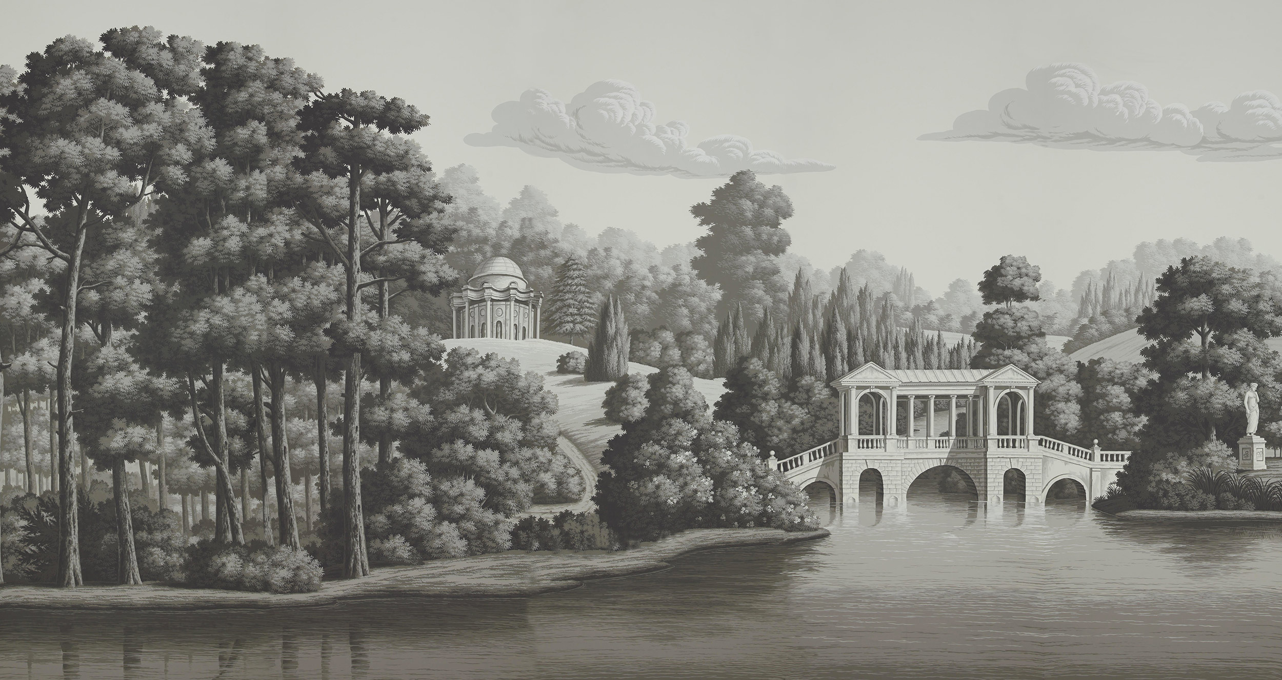 Обои ручная роспись English Landscape Eau Forte on scenic paper Обои ручная роспись English Landscape Eau Forte on scenic paper - постер Loft-Concept в Липецке
