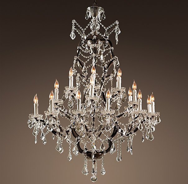 Люстра 19TH C. ROCOCO IRON & CLEAR CRYSTAL 25 Прозрачное Стекло Бурая ржавчина Люстра 19TH C. ROCOCO IRON & CLEAR CRYSTAL 25 Прозрачное Стекло Бурая ржавчина в Липецке | Loft Concept